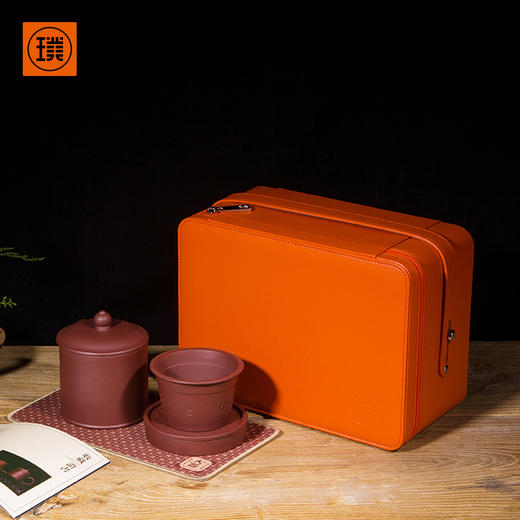 璞实茶器璞实大器茶水分离过滤宜兴原矿紫砂隔茶杯大师手工五件套高档送礼 商品图0