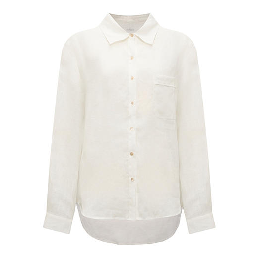 【2件9折】【Petit Bari】(多色)百搭亚麻纯色长袖衬衫简约休闲高品质百搭 商品图3