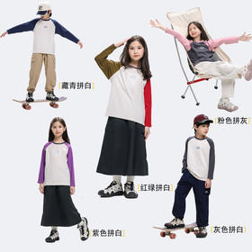 【A类品质，细腻棉柔】春季新款儿童弹弹云朵棉长袖T男女中大童软弹运动长袖T桖100%