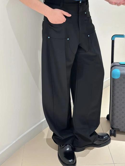 驴家 24FW 绿松石羊毛混纺阔型西裤 商品图4