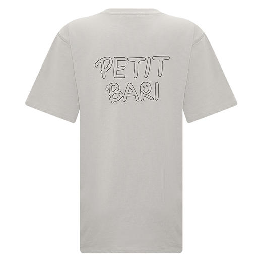 【2件9折】【Petit Bari】刺绣短袖T恤HAPPY笑脸T恤女士宽松休闲棉T 商品图3