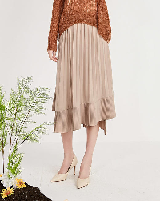 NUTS春季新品时尚休闲百褶气质半身裙女211063060B 商品图1