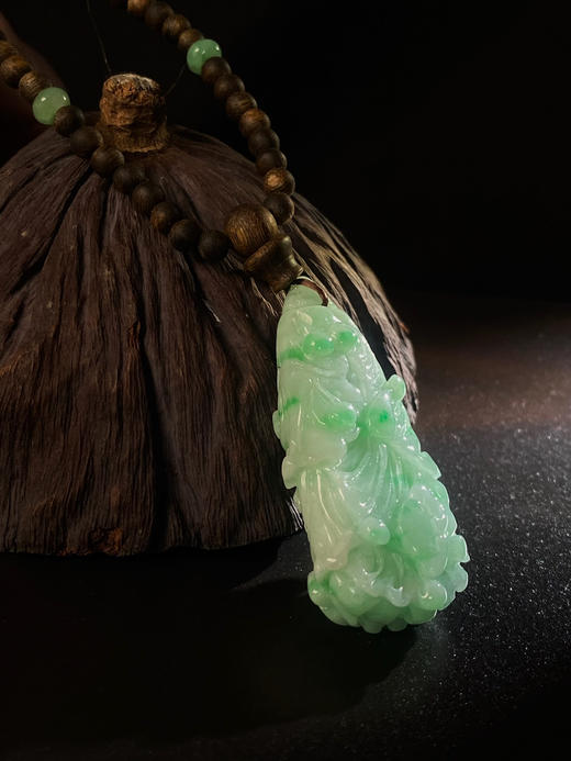 XY0036原创沉香+翡翠白菜套链 商品图2