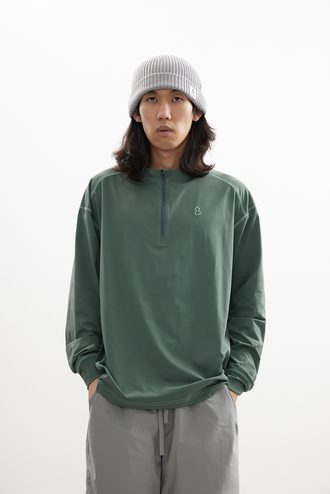 吃茶去chichaqu25明线速干吸湿排汗棉感防晒轻量长袖T恤运动户外