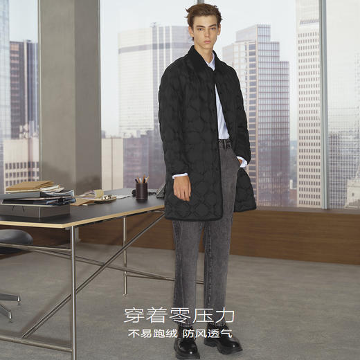 GXG男装 零压多色三防格形轻柔长款翻领羽绒服    冬季热卖羽绒服 商品图2