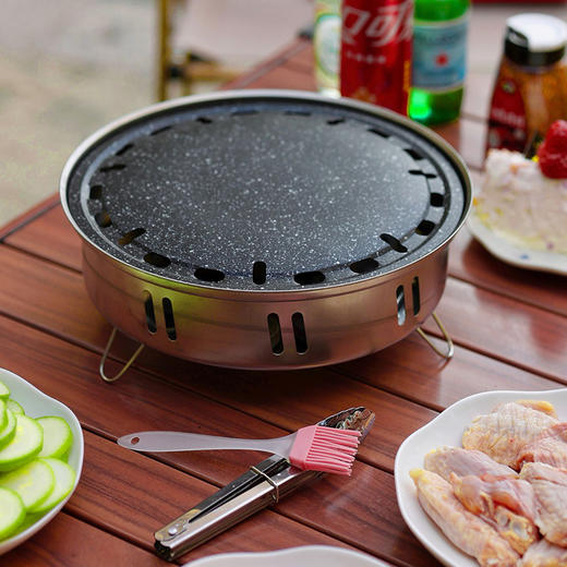 Higoo·嗨购 户外烧烤不锈钢围炉12件套 煎烤一体 室内室外均可用 商品图4