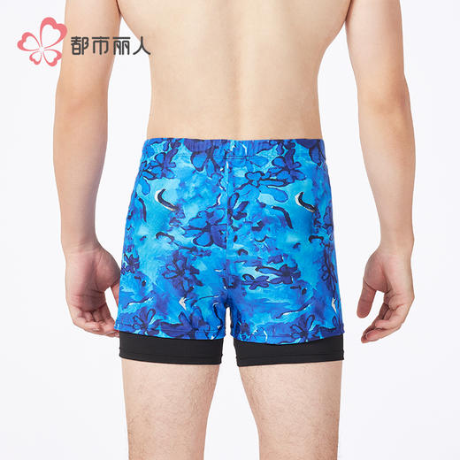 都市丽人男士泳裤薄半光涤泳布滨海休闲泳裤FSH6A2 商品图3