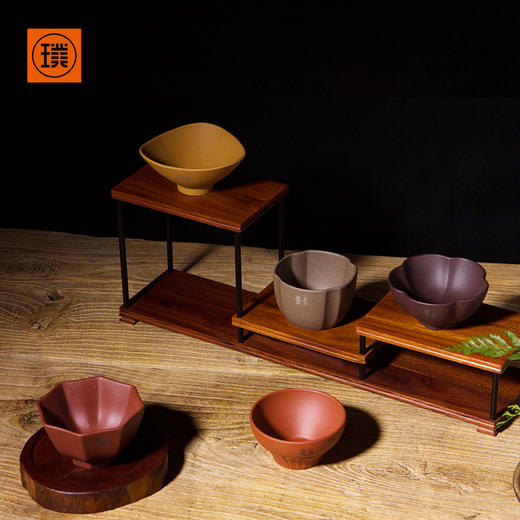 璞实茶器 璞实五行宜兴原矿紫砂五色杯品茗杯创意茶具礼品套装 商品图1