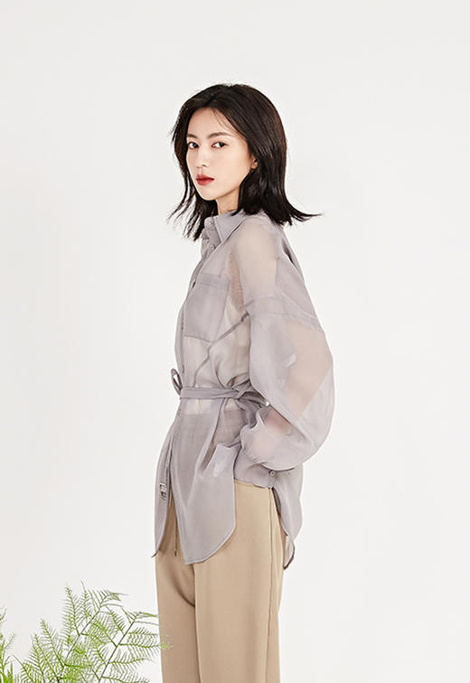 NUTS春季新品时尚气质修身优雅通勤百搭长袖衬衫女211013081 商品图5