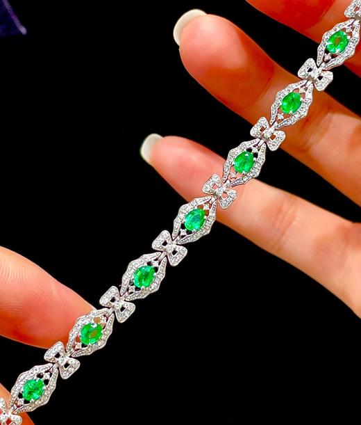 3.8ct刻面祖母绿手链 商品图0