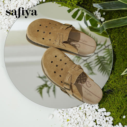 Safiya/索菲娅2025索菲娅咖啡庄园复古软底休闲外穿勃肯洞洞鞋SFD1110406 商品图7
