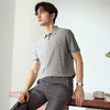 【高端系列】柒牌男士短袖polo衫夏季新款条纹提花伊力特弹力上衣128T71220 商品缩略图1