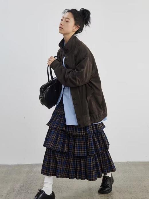 步履不停/5A23128C/棕色麂皮绒夹克 商品图1