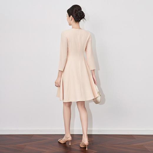 【高货wl】全新升级【铂金会员339/天猫459/差价120】(02526) 洛诗琳2025春季重工轻奢撞色亮片气质女神范收腰连衣裙女 商品图4