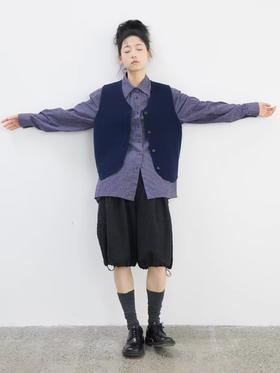 步履不停/5A14059C/花朵纽扣毛织马甲