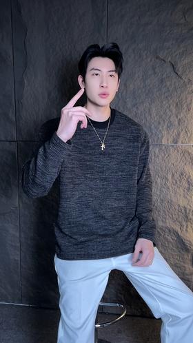 秋冬季新款个性时尚雪花波浪条纹套头圆领卫衣上衣休闲宽松外套