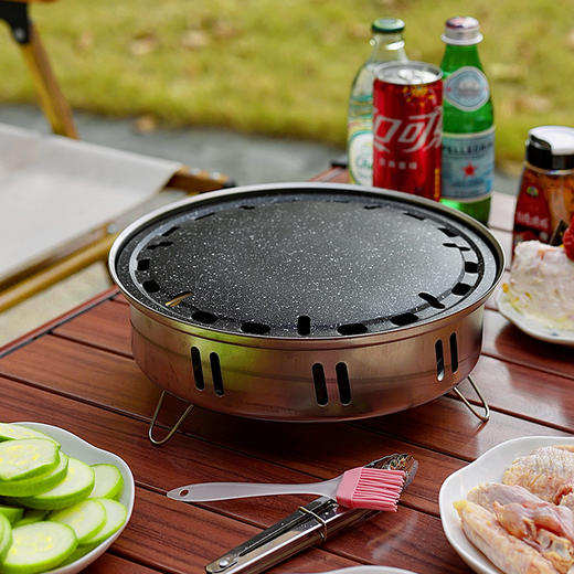 Higoo·嗨购 户外烧烤不锈钢围炉12件套 煎烤一体 室内室外均可用 商品图2
