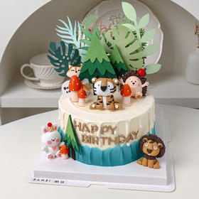 森林zoo动物大集合狮子老虎蛋糕