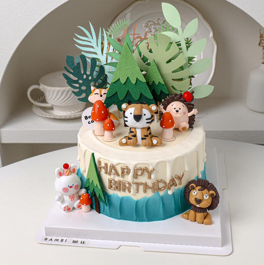 森林zoo动物大集合狮子老虎蛋糕 商品图0