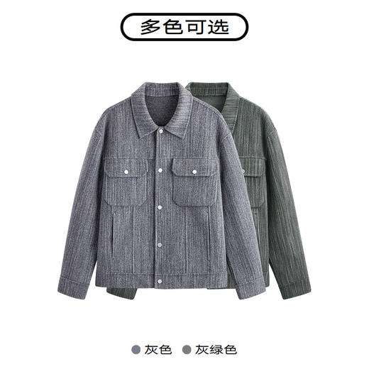 GXG男装 零压多色小香风简约休闲宽松短款大衣外套 冬季热卖零压多色小香风 商品图2