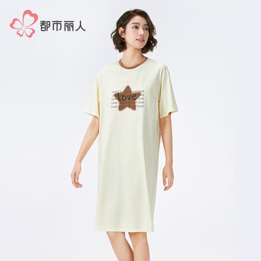 都市丽人女士棉质短袖裙薄40支TC拉架生活家居短袖类LHH6D3 商品图1