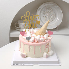 甜筒棉花糖小花棉花糖蛋糕