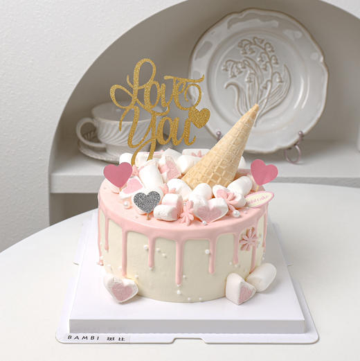 甜筒棉花糖小花棉花糖蛋糕 商品图0