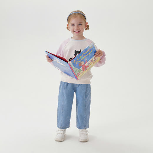 马克珍妮女童时尚简约牛仔裤儿童萝卜裤2025年春装新款裤子250291 商品图2