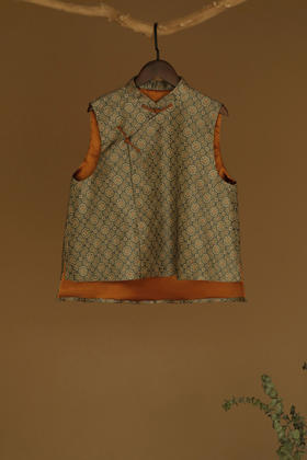 新宋锦五福金玉马甲