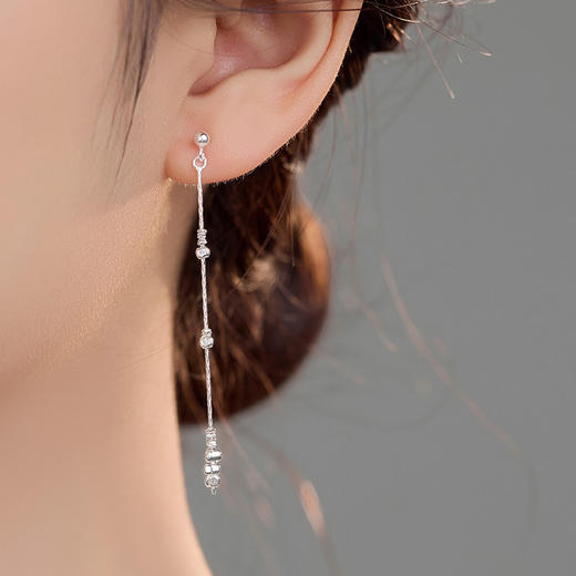 【醉望】S925银碎银子流苏耳线【BF-ES3065】 商品图1