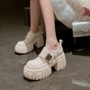 【预售5天】春秋季新款厚底粗跟单鞋魔术贴乐福鞋女鞋百搭英伦风增高小皮鞋ZMXY&ZM5126 商品缩略图3