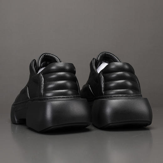 乐福鞋男真皮头层牛皮低帮小白鞋懒人鞋潮流透气增高厚底休闲板鞋 商品图3