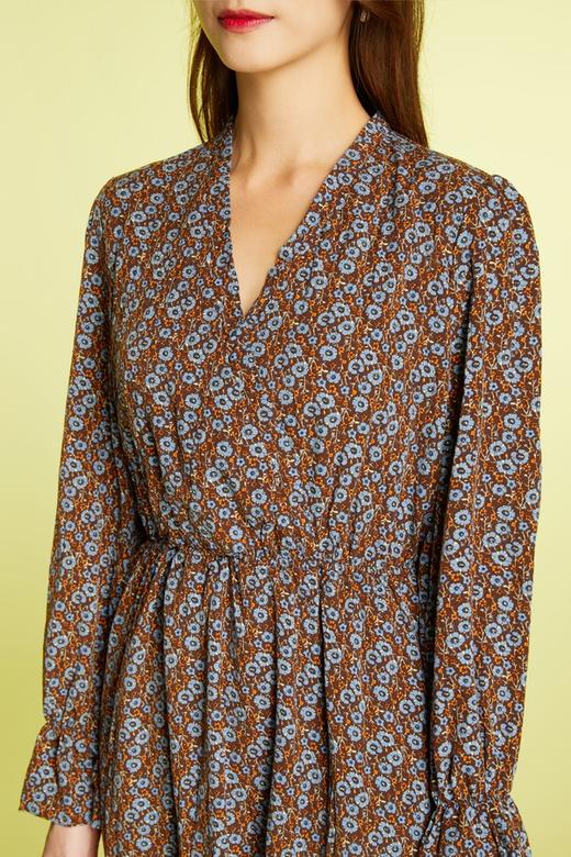 Le Malene V领收腰碎花连衣裙 11482 商品图3