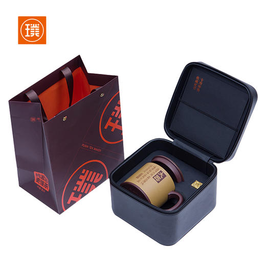 璞实茶器璞实大器宜兴原矿大师手工粉浆雕刻紫砂杯礼品定制泡茶礼盒装 商品图3