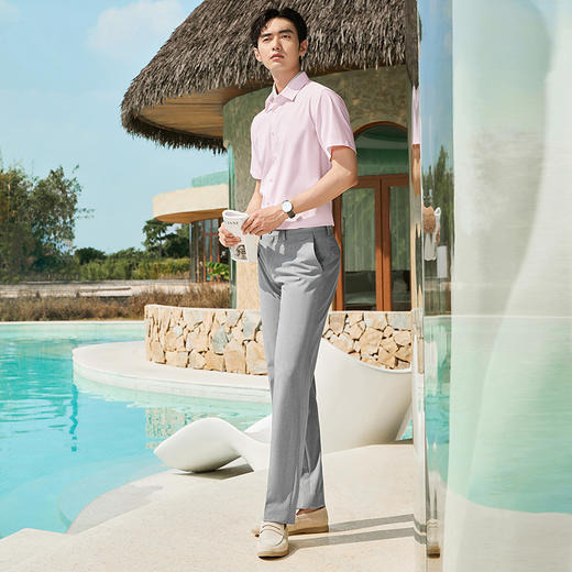 【2A防螨7A抗菌】柒牌短袖衬衫男士夏季新品含莫代尔商务休闲衬衣128A71370 商品图5