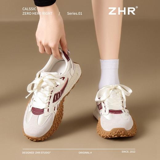 ZHR则则复古德训鞋女2025春季新款软底透气阿甘鞋百搭增高休闲鞋 商品图1