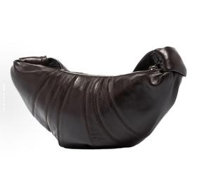 Lemaire 勒梅尔 Croissant 系列 纯色衔缝 皮革 牛角包手提单肩斜挎包 小号 女款 深巧克力色