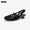 MIO米奥编织圆头凉鞋金属朋克风拼色时尚百搭女鞋M252226405 商品缩略图1