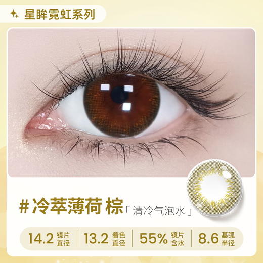 【彩瞳】海昌星眸瑷可霓虹日抛10片装-冷萃薄荷棕 商品图0
