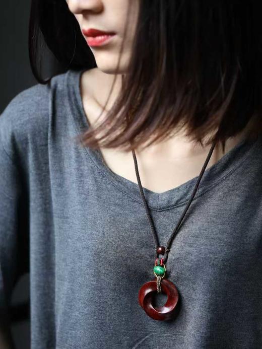 月圆几何°紫檀挂件挂链 商品图3