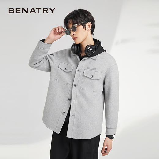 贝纳川百搭羊毛男士休闲衬衫式外套ECK419002 商品图3