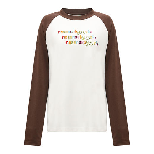 【2件9折】【Petit Bari】彩色刺绣插肩女士长袖棉质T恤3d重工刺绣精致 商品图1