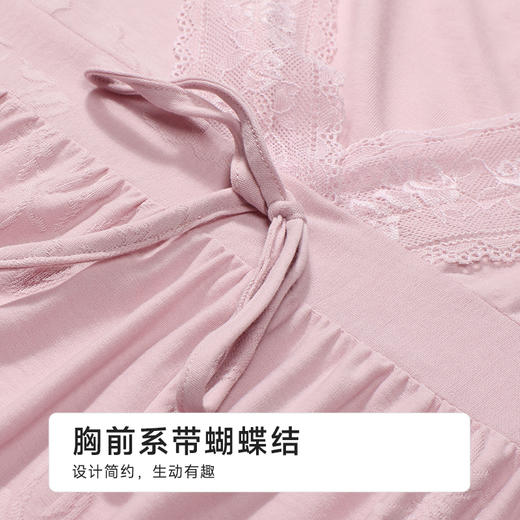 都市丽人女士正价棉质短袖裙薄针织提花好睡好眠短袖类LHH6D4 商品图6