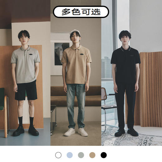 GXG男装 多色凉感撞色设计基础商务翻领短袖polo衫男 夏季热卖POLO衫 商品图3