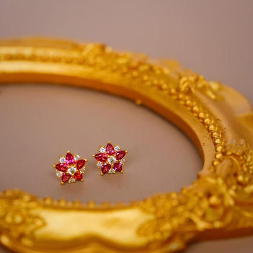 龢盒原创 糖果配色彩色宝石耳钉 商品图0