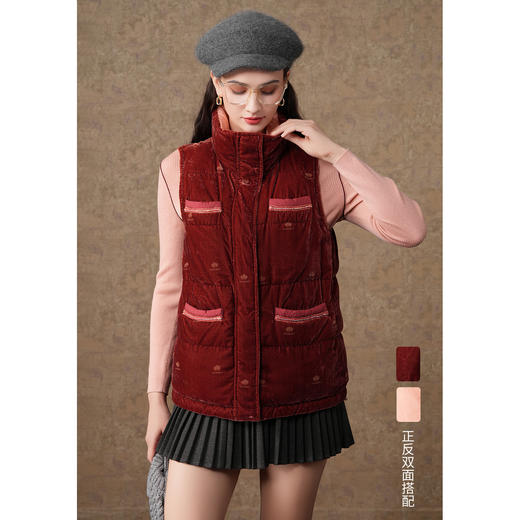 乔万尼时尚小香风羽绒服马甲两面可穿ET4T033 商品图2