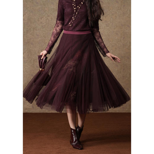 乔万尼网纱半身裙a字半裙百搭减龄设计EM4D525 商品图3