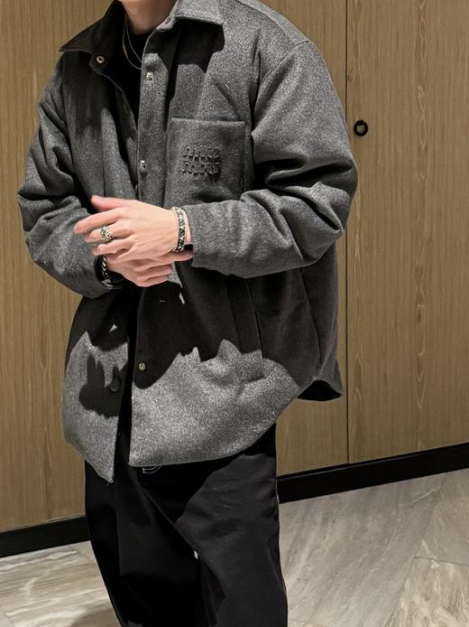 M家 24fw 丝绒质感灰色长款羽绒服 商品图1