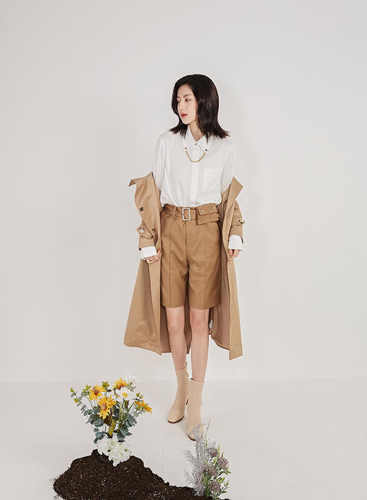 NUTS春季新品纯色时尚休闲百搭气质中裤女211072026B 商品图2