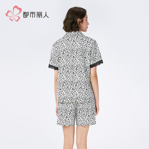 都市丽人女士棉质短袖套装薄32支纯棉单面舒适外出短袖类LHH1C6 商品图3